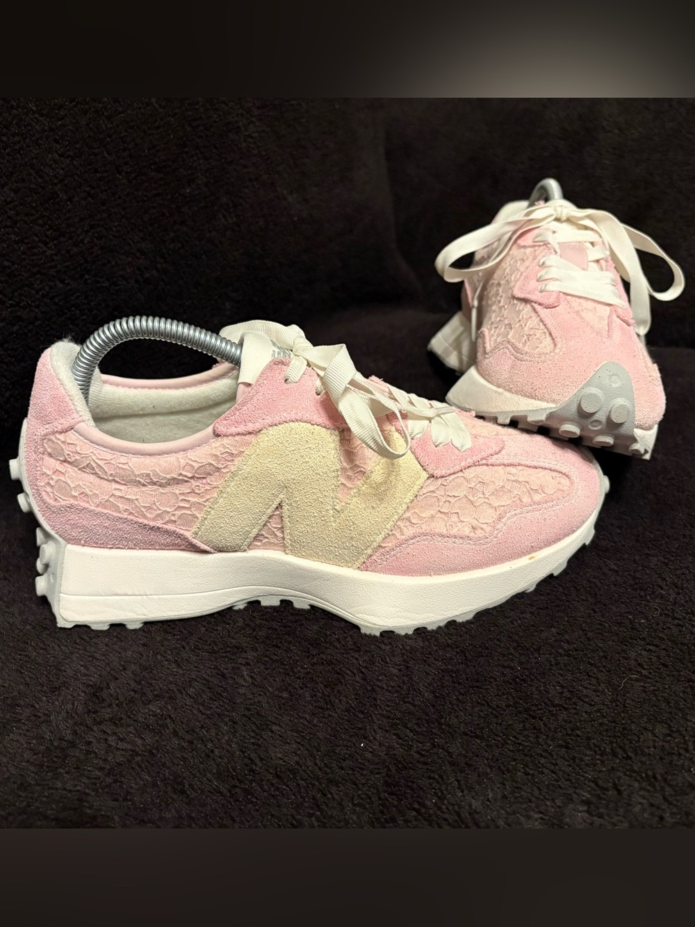 New Balance 327 WS327LCA Lace Rose Sugar Sneakers Shoes Womens 8 EC almost LN